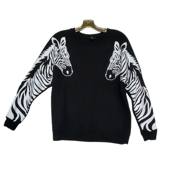 Zebra Sweatshirt B&W Graphic Pullover EUC! Size Sm - Picture 7 of 7